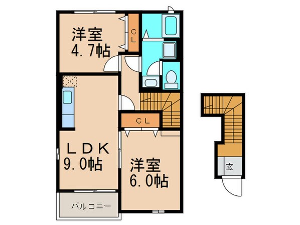 ミレニアムＳ．Ｔ弐番館　Ｂの物件間取画像